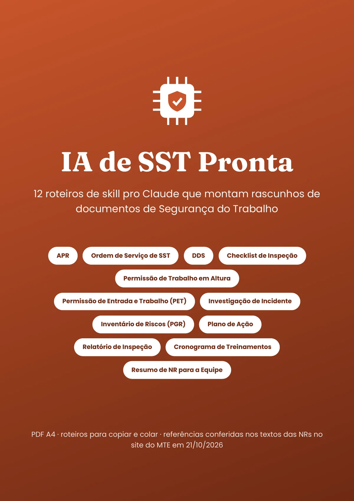 Capa real do PDF IA de SST Pronta