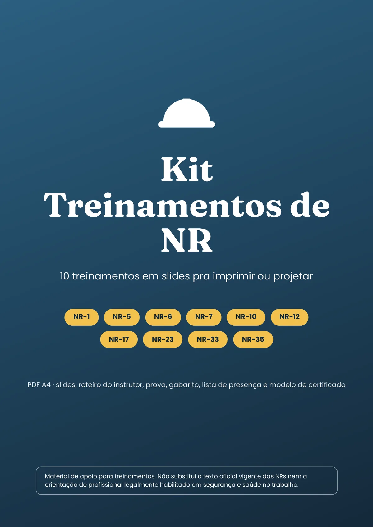 Capa real do PDF Kit Treinamentos de NR