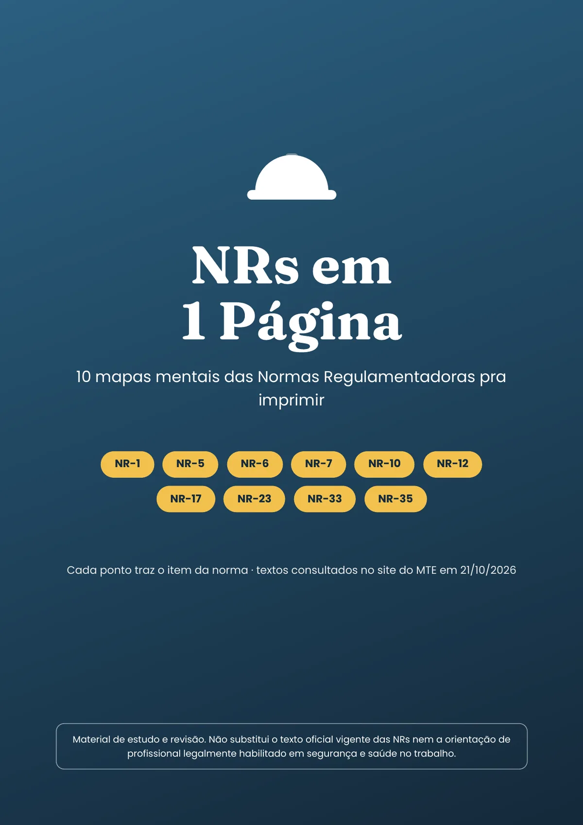 Página real do PDF NRs em 1 Página: capa